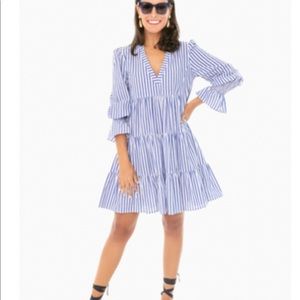 Pomander Place Blue Stripe Kenzo Tiered Mini Dress from Tuckernuck